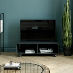 Tv-Bänk Lounge på Hjul - Grafitgrå, 30x90cm - KARE Design