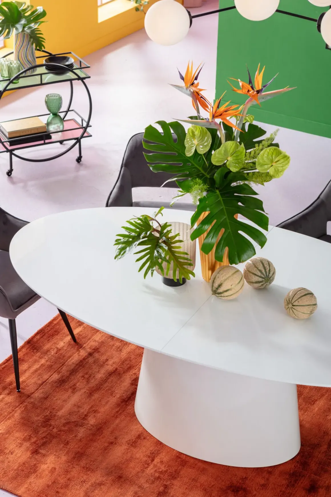Utdragbart Bord Benvenuto - Ovalt Bord Vit, 200-250x110cm - KARE Design