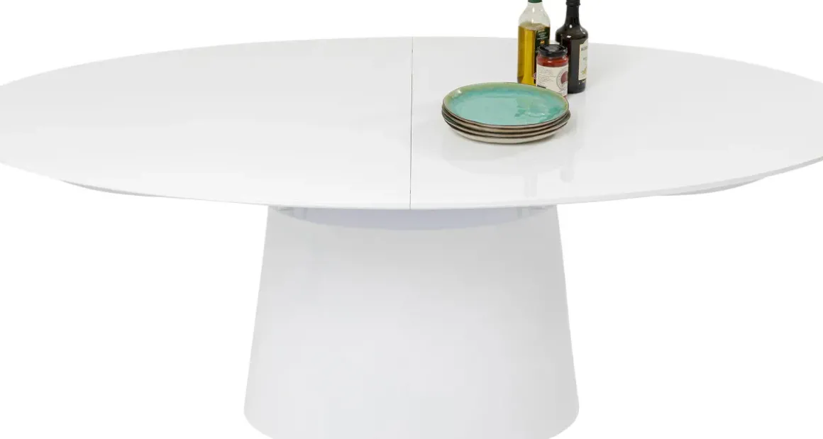 Utdragbart Bord Benvenuto - Ovalt Bord Vit, 200-250x110cm - KARE Design