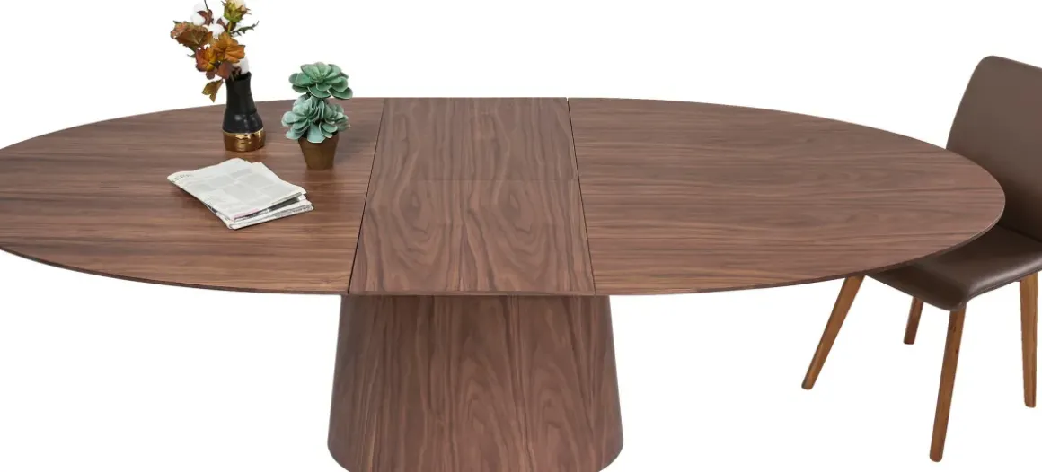 Utdragbart Bord Benvenuto - Ovalt Bord Valnöt, 200-250x110cm - KARE Design