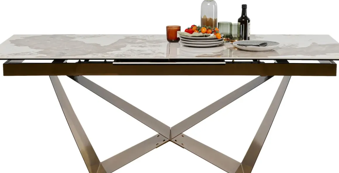 Utdragbart Bord Connesso - Mässing, 200(+60)x100cm - KARE Design