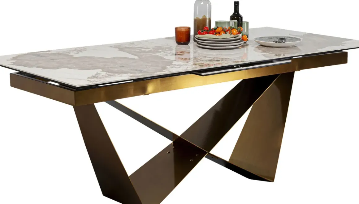Utdragbart Bord Connesso - Mässing, 200(+60)x100cm - KARE Design