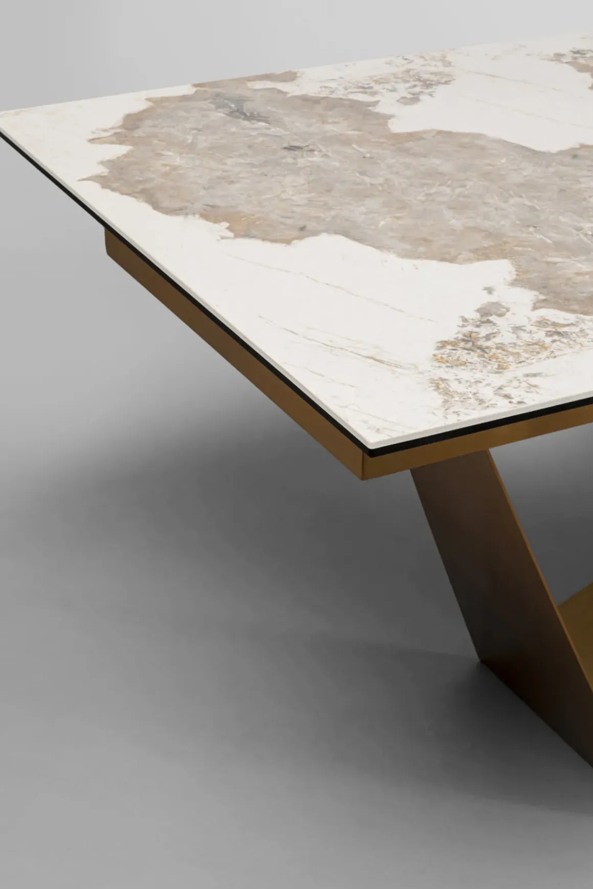 Utdragbart Bord Connesso - Mässing, 200(+60)x100cm - KARE Design