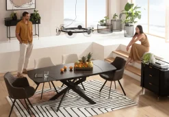 Utdragbart Bord Twist - Svart, 120(30+30)x90cm - KARE Design