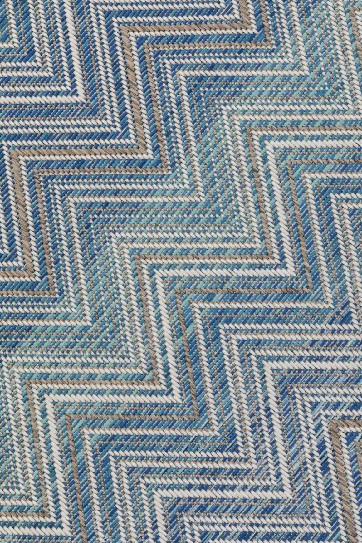 Uterumsmatta Zigzag - Blå, 330x230cm - KARE Design