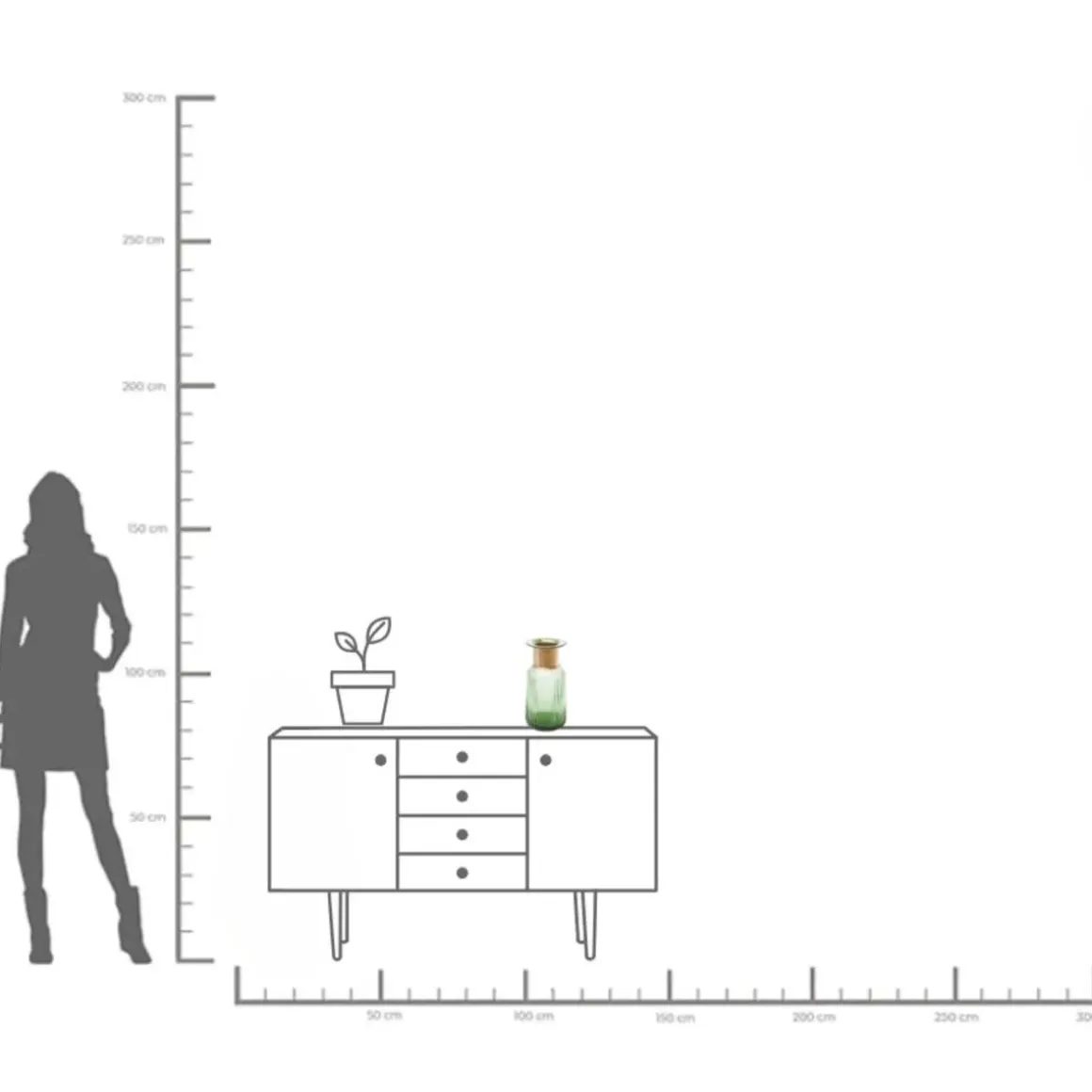 Vas Barfly Grön - Glasvas med Dekorativ Mässing - KARE Design