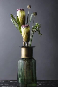 Vas Barfly Grön - Glasvas med Dekorativ Mässing - KARE Design