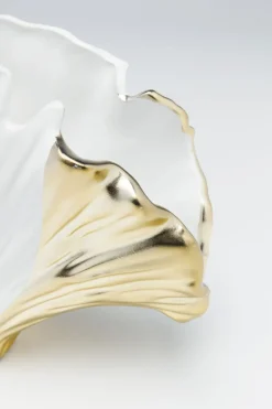 Vas Ginkgo - Vas och Skulptur i Vit/Guld, 18cm - KARE Design