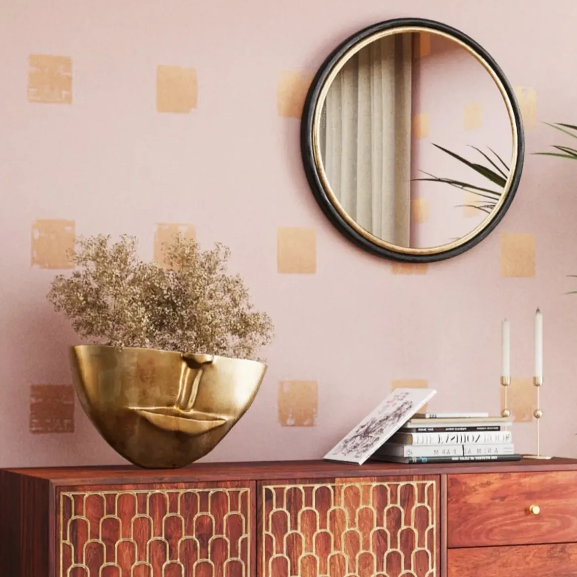 Vas Half Face - Guld, 46cm - KARE Design