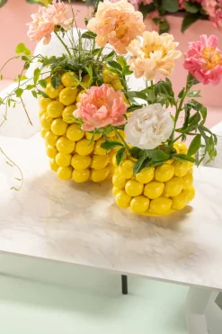 Vas Lemon Juice - Citroner, Gul, 19cm - KARE Design