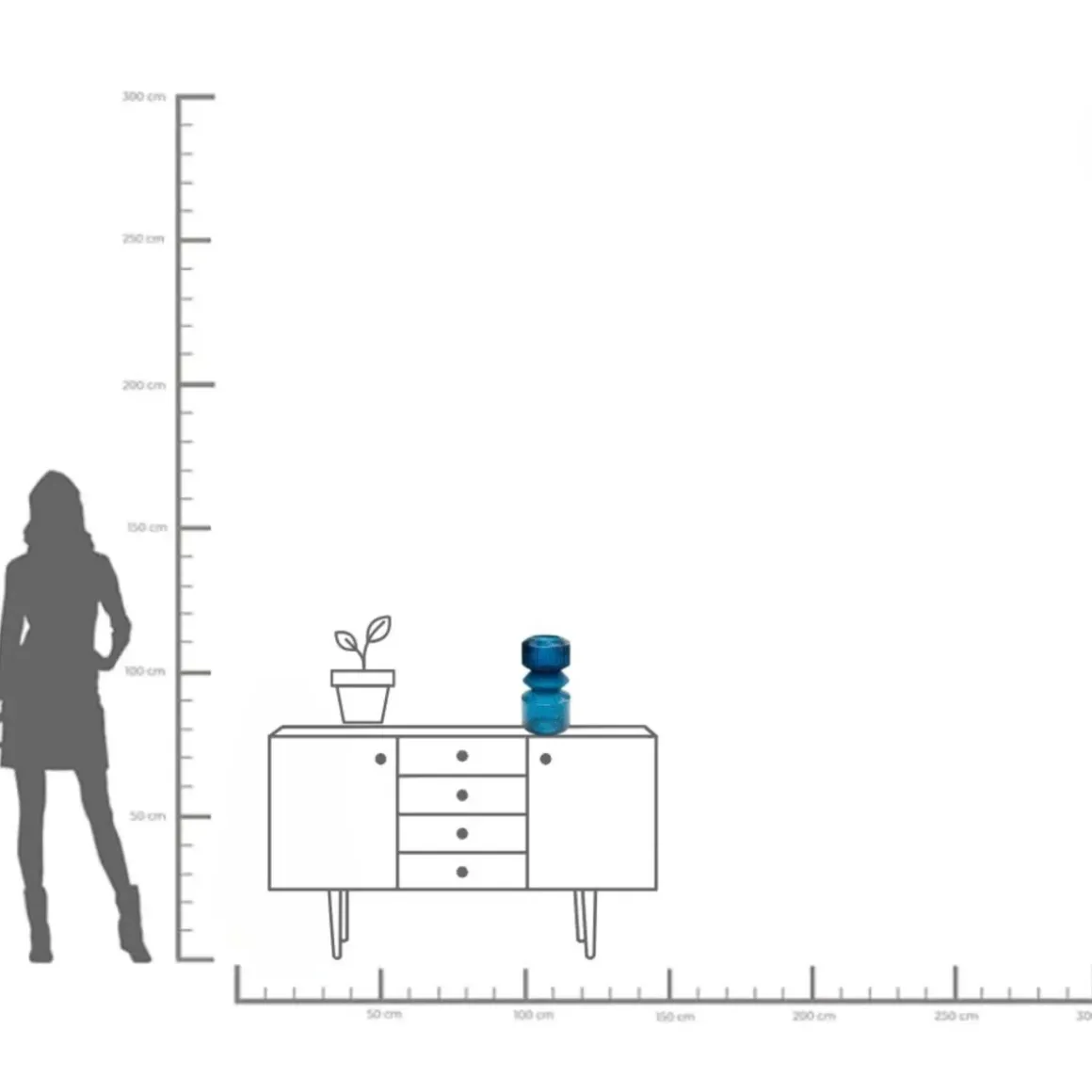 Vas Marvelous Duo Blå 36cm - KARE Design