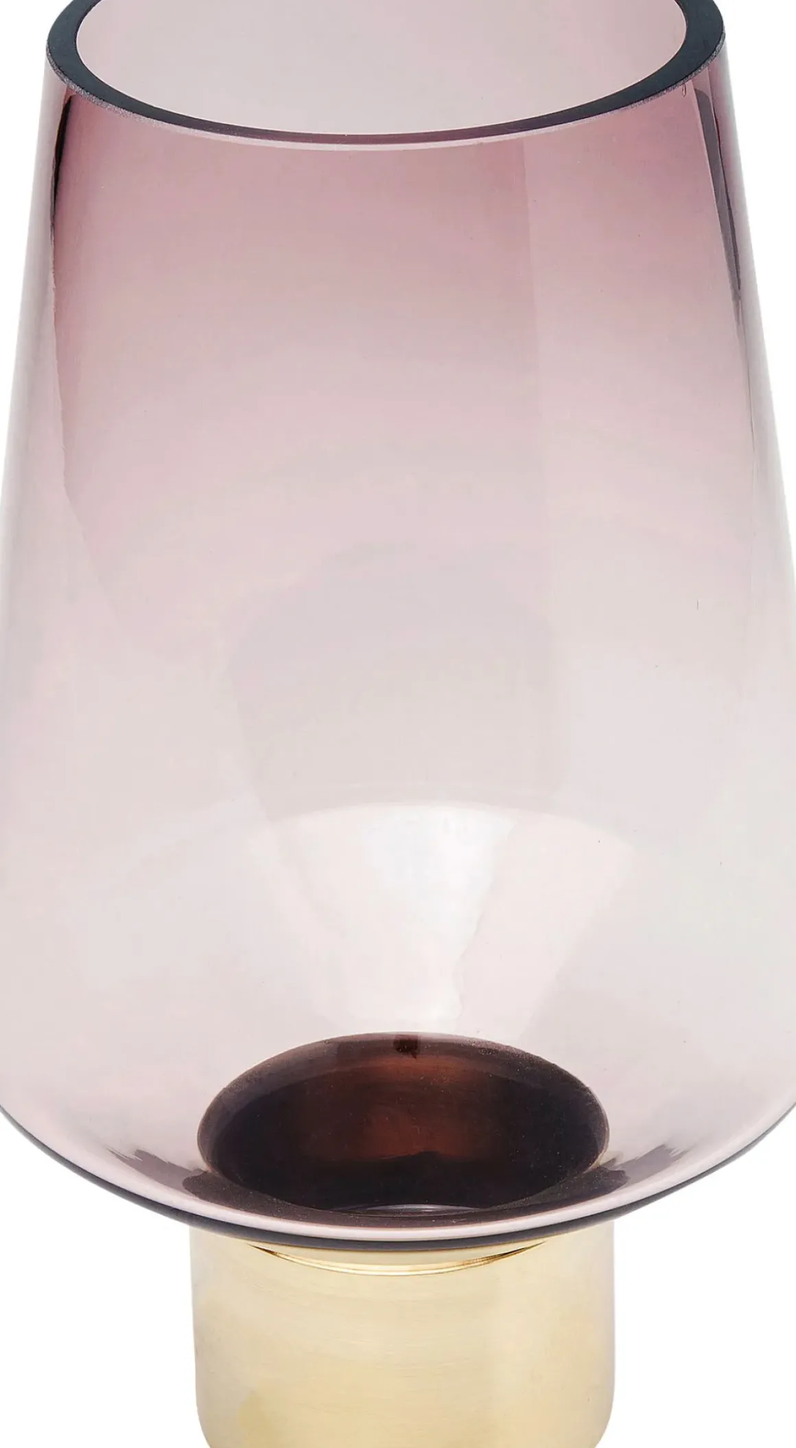 Vas Noble Ring - Glasvas på Fot Tonad Purpur Lila/Mässing, 26cm - KARE Design
