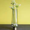 Vas Noble Ring - Hög Glasvas på Fot Tonad Grå/Mässing, 40cm - KARE Design