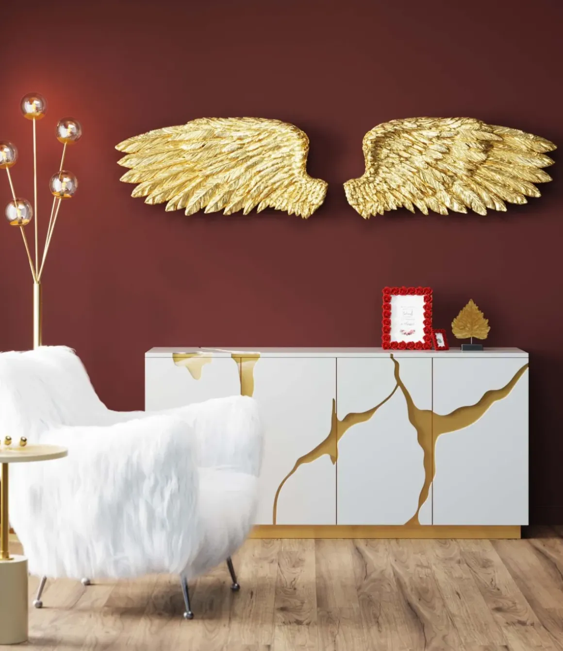 Väggdekor Angel Wings - Änglavingar Guld, 2st - KARE Design