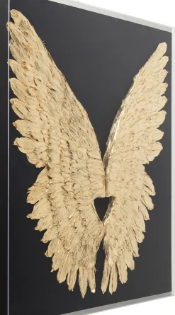 Väggdekoration Wings Guld Svart 120x120cm - KARE Design