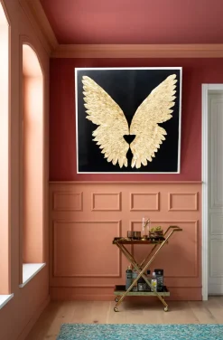 Väggdekoration Wings Guld Svart 120x120cm - KARE Design