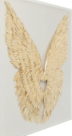 Väggdekoration Wings Guld Vit 120x120cm - KARE Design