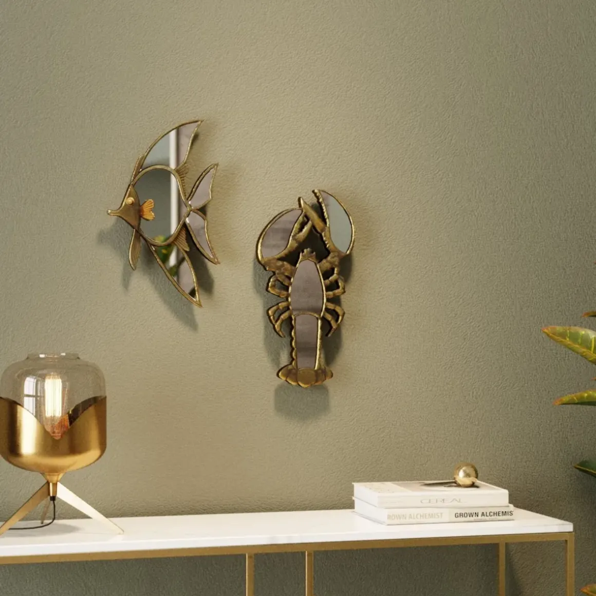 Väggdekor Langosta - Spegel Hummer, 47cm - KARE Design