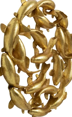 Väggdekor School of Koi - Guld Ø102cm - KARE Design