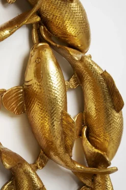 Väggdekor School of Koi - Guld Ø102cm - KARE Design