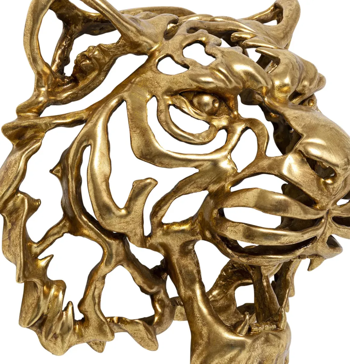 Väggdekor Tiger - Skulptur Guld, 43cm - KARE Design