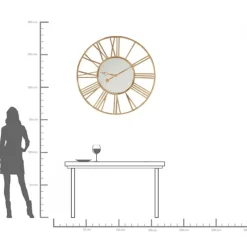 Väggklocka Giant Gold - Stor Klocka med Romerska Siffror, Ø121cm - KARE Design