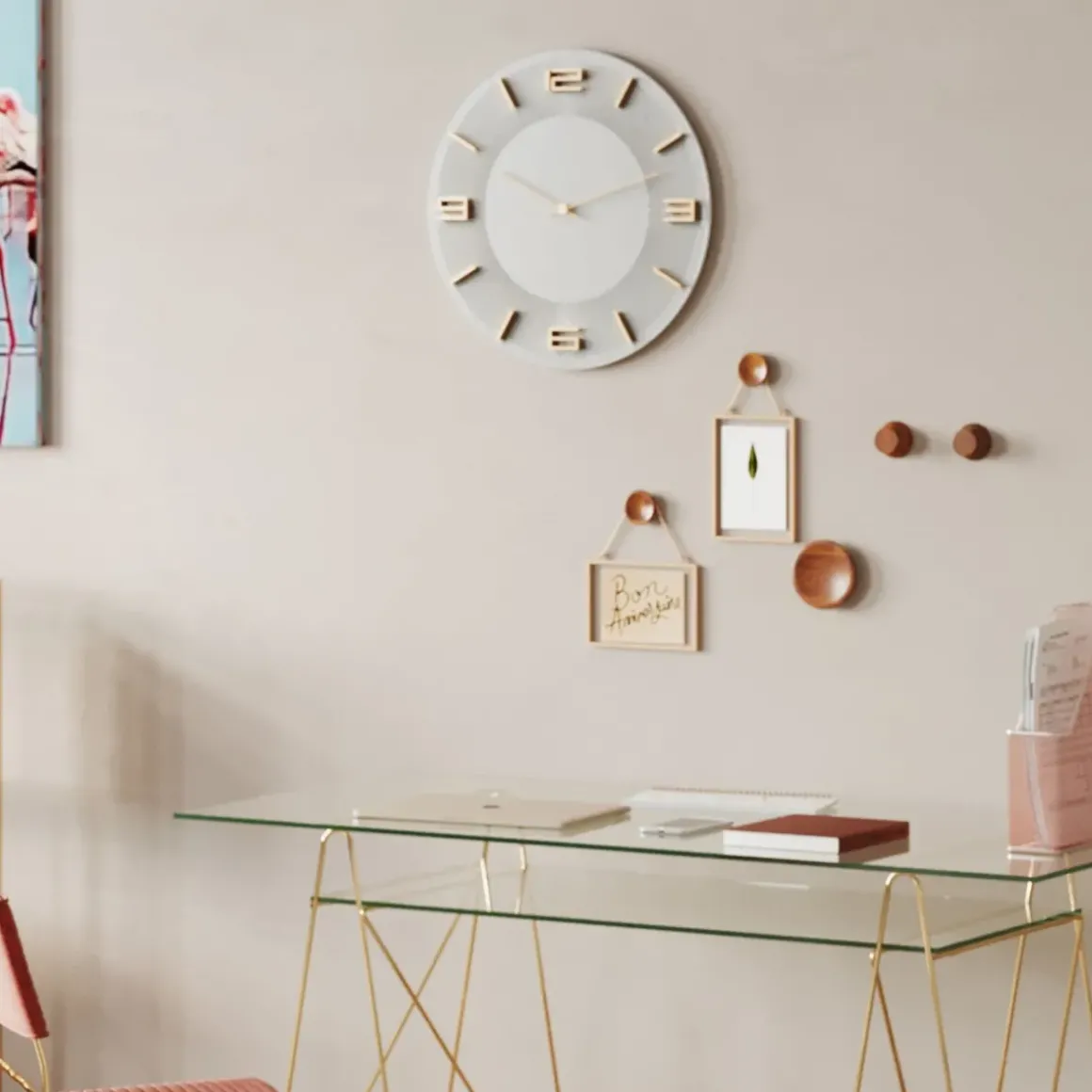 Väggklocka Leonardo Vit, Ø50cm - KARE Design