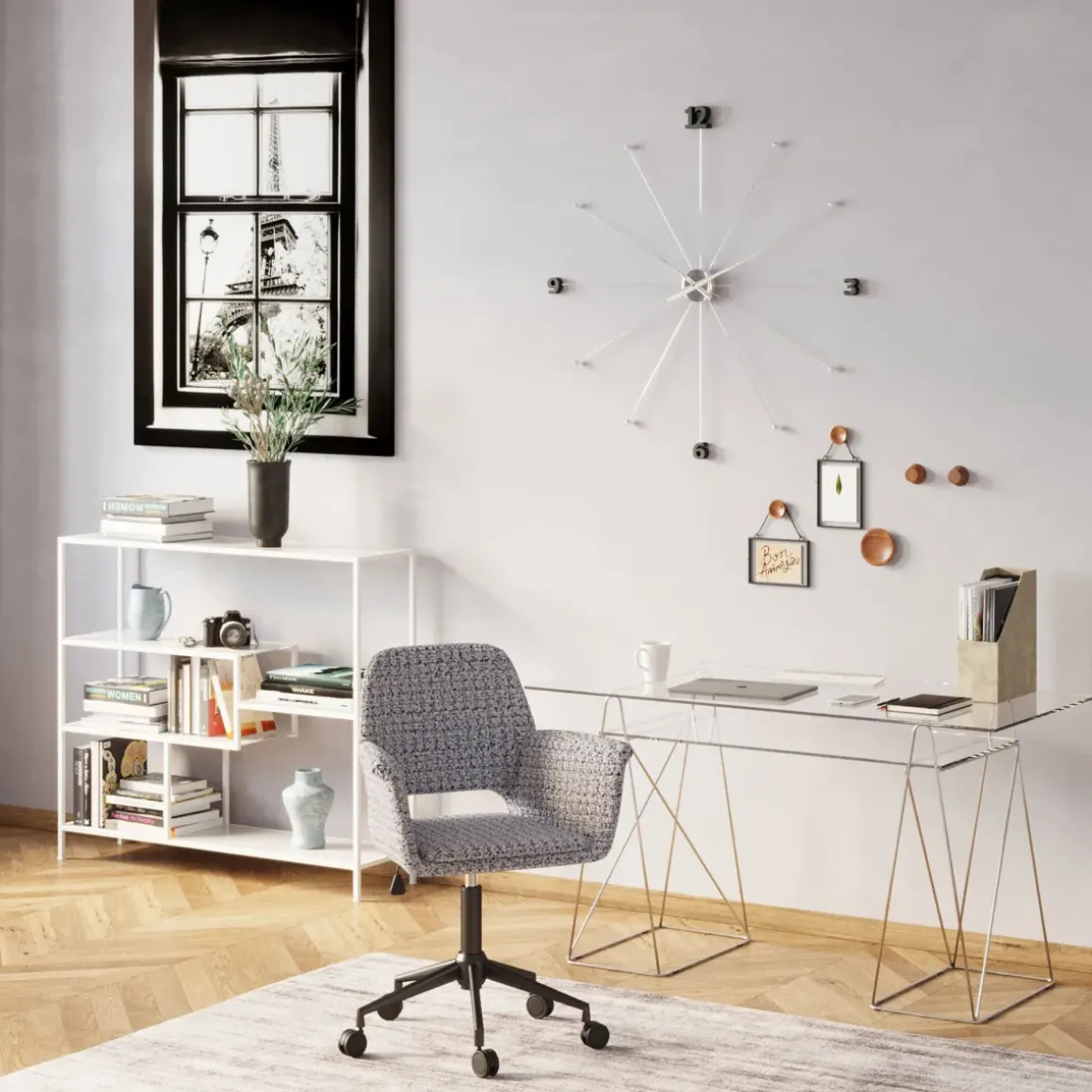 Väggklocka Like Umbrella - Krom, Ø100 - KARE Design