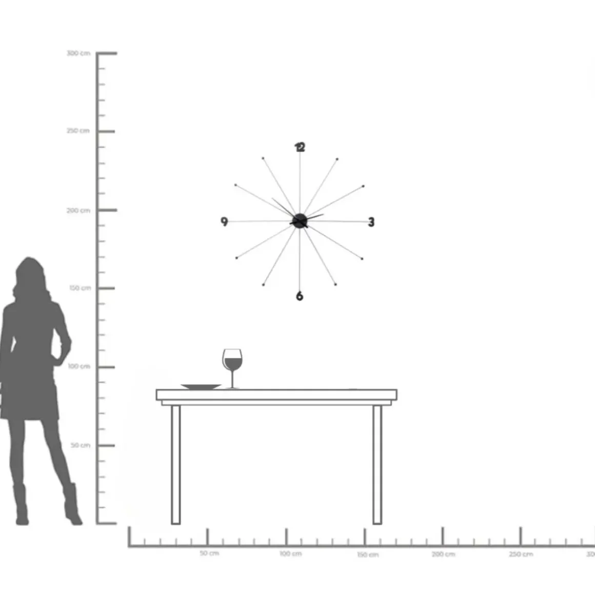 Väggklocka Like Umbrella - Svart, Ø100 - KARE Design