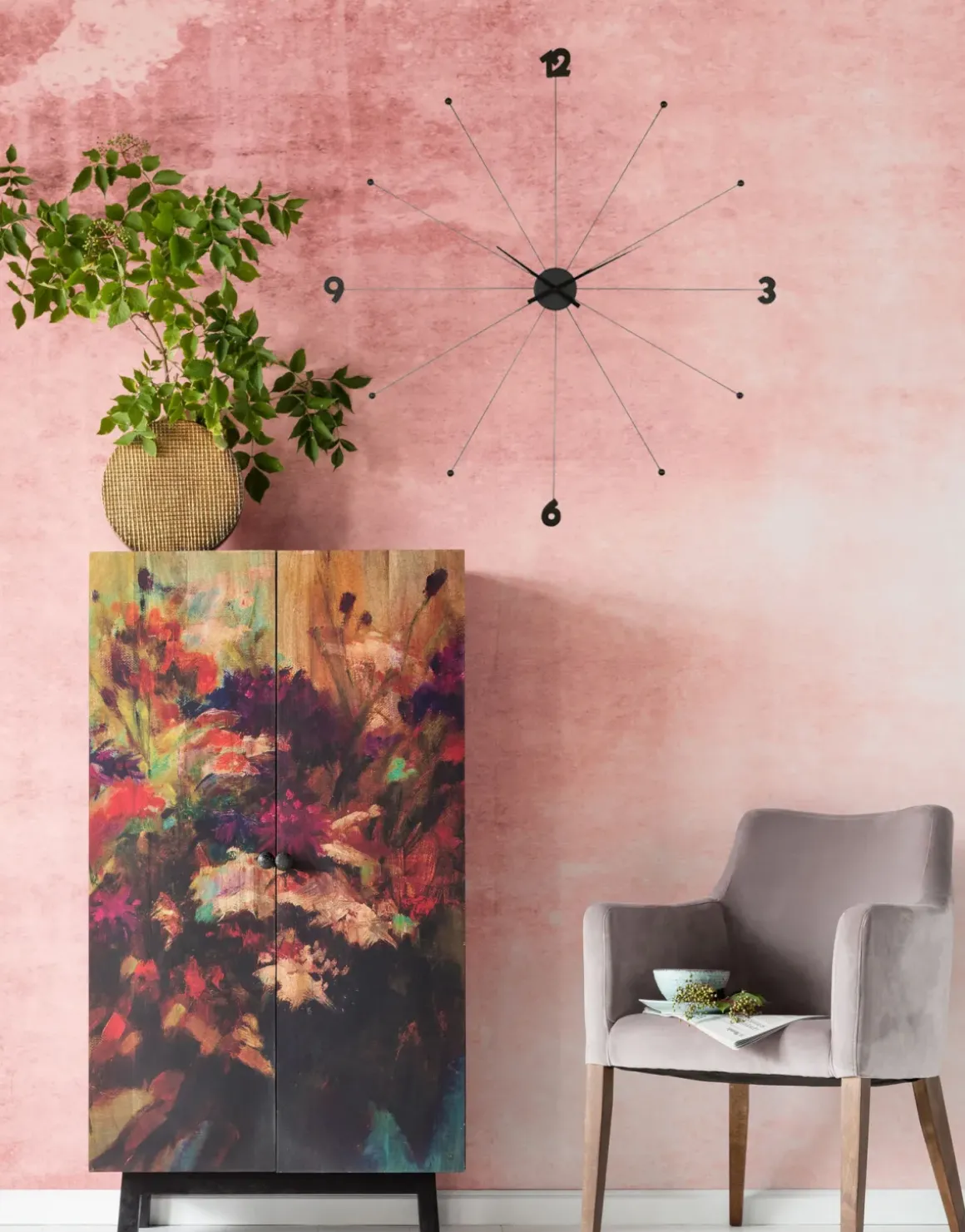 Väggklocka Like Umbrella - Svart, Ø100 - KARE Design