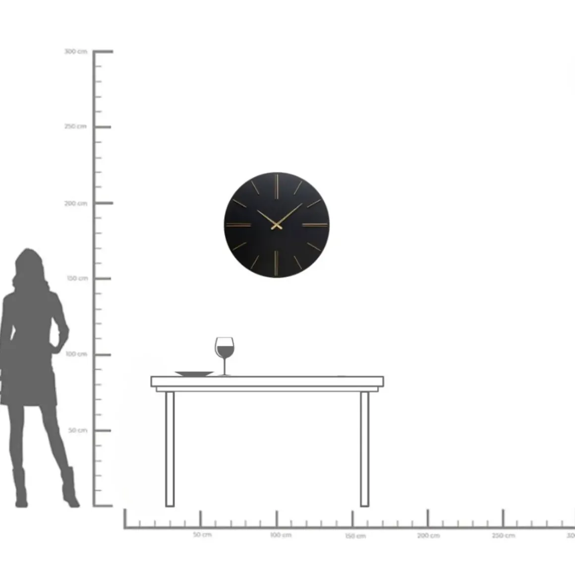 Väggklocka Luca - Svart, Ø70cm - KARE Design