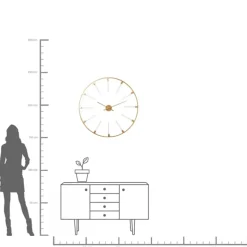 Väggklocka Visible Sticks - Stor Klocka i Mässing och Plexi, Ø92cm - KARE Design