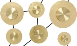 Vägglampa Disc - 6 Lampor i Ram Matt Guld/Svart, 110x185cm - KARE Design